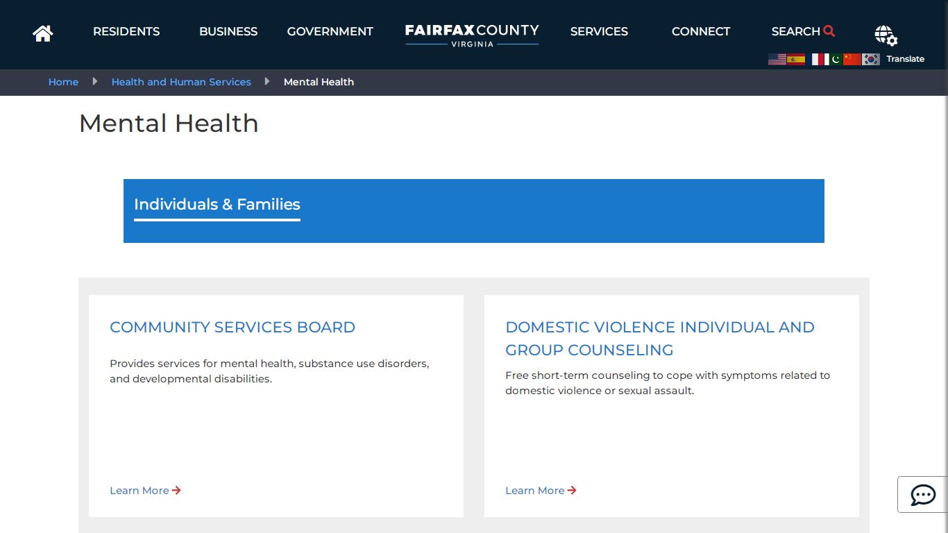 Mental Health | Health and Human Services - Fairfax County, Virginia